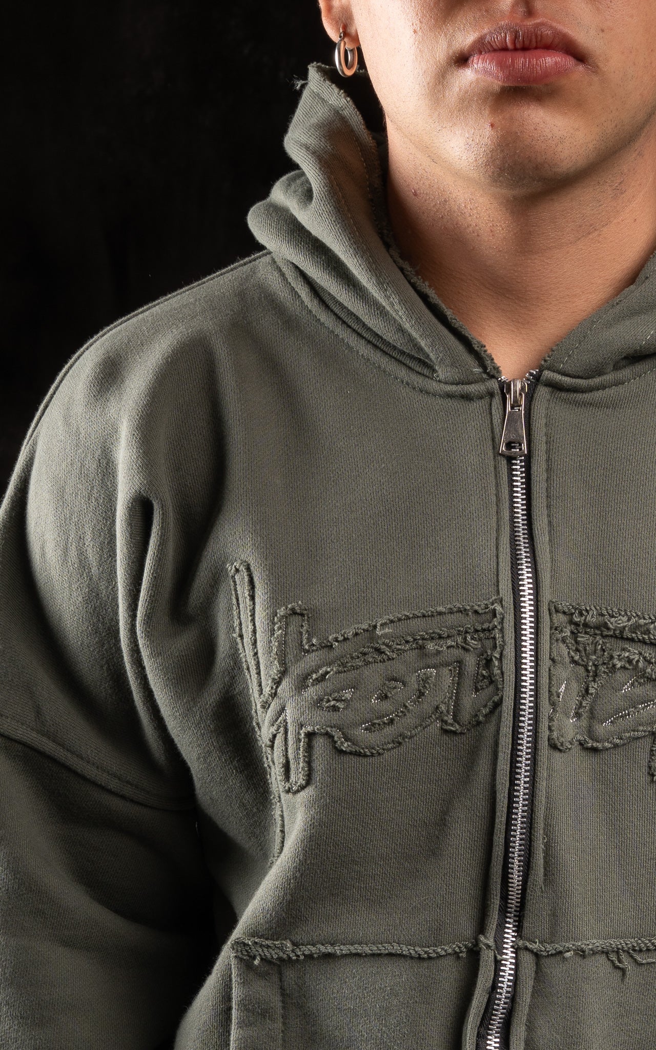 Ziper Slide oversize Verde Militar | BURNING