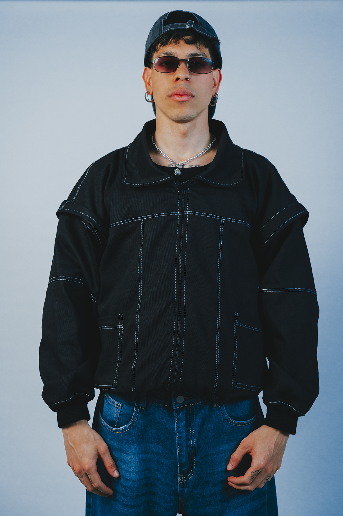 Chaqueta Convertible Negra | HOODIERS FEMME